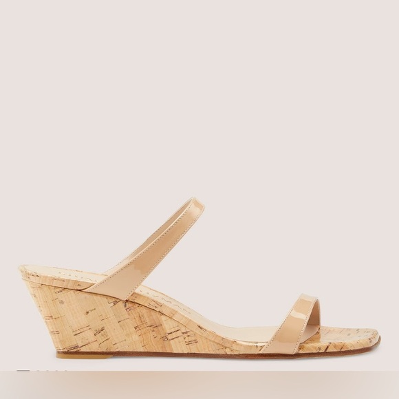 Stuart Weitzman Aleena 50 Nude Cork Wedges - Picture 3 of 8